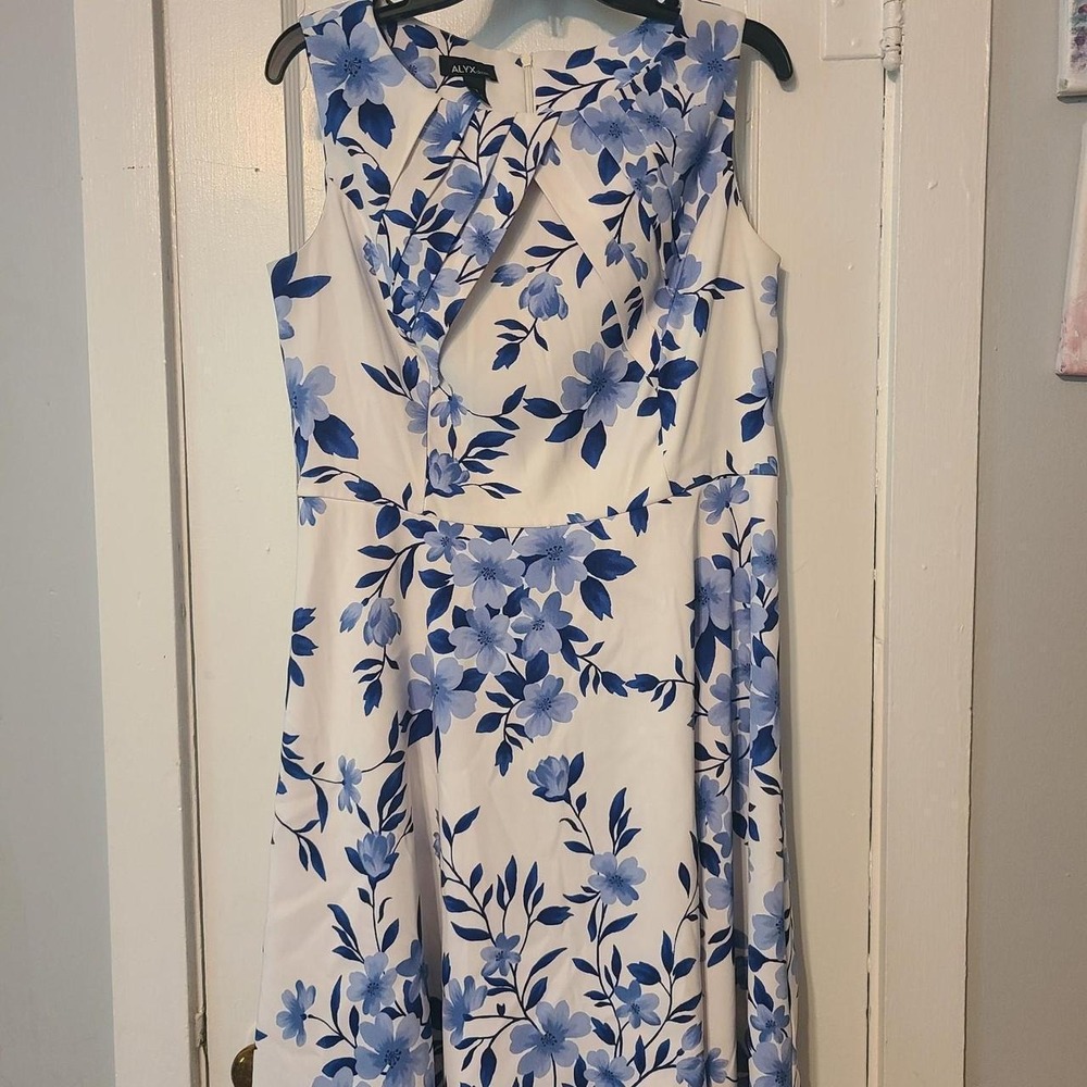 Alyx blue floral midi dress Size 14